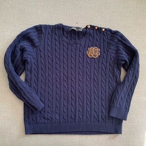 Lauren Ralph Lauren Navy Cable Knit Sweater